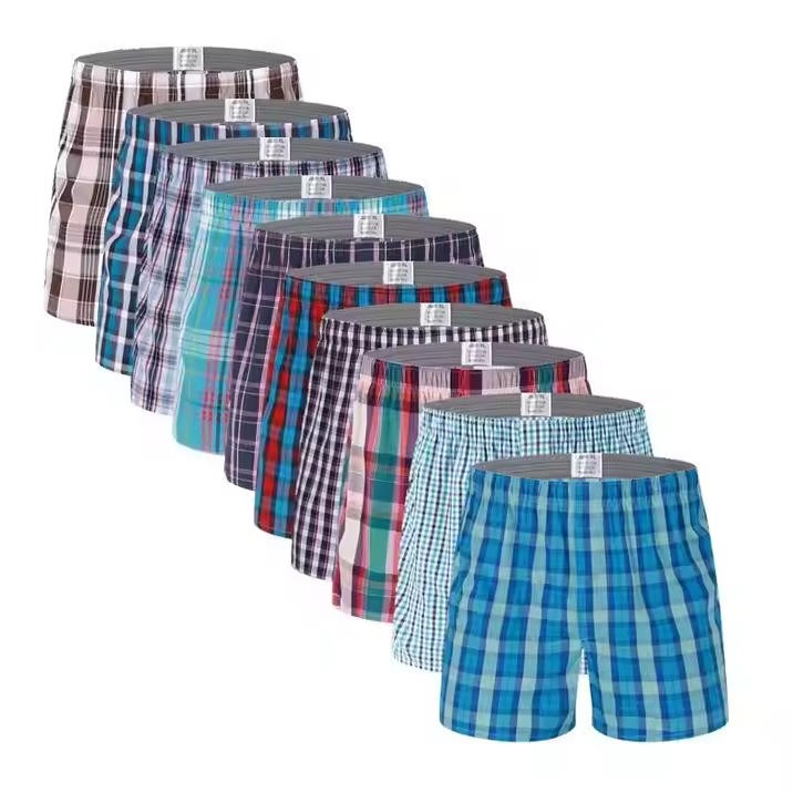 FARDLY Factory Custom Wholesale Men's Underwear Boxers Shorts 100% Cotton Panties Soft Plaid Boxer Male Comfortable for Man